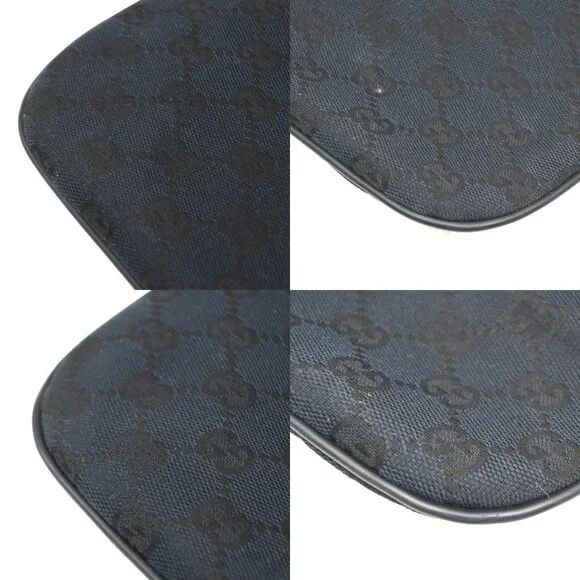 GUCCI Logo GG Pattern Shoulder Bag Canvas Leather Black SHW Italy 36KB680 - Picture 6 of 13